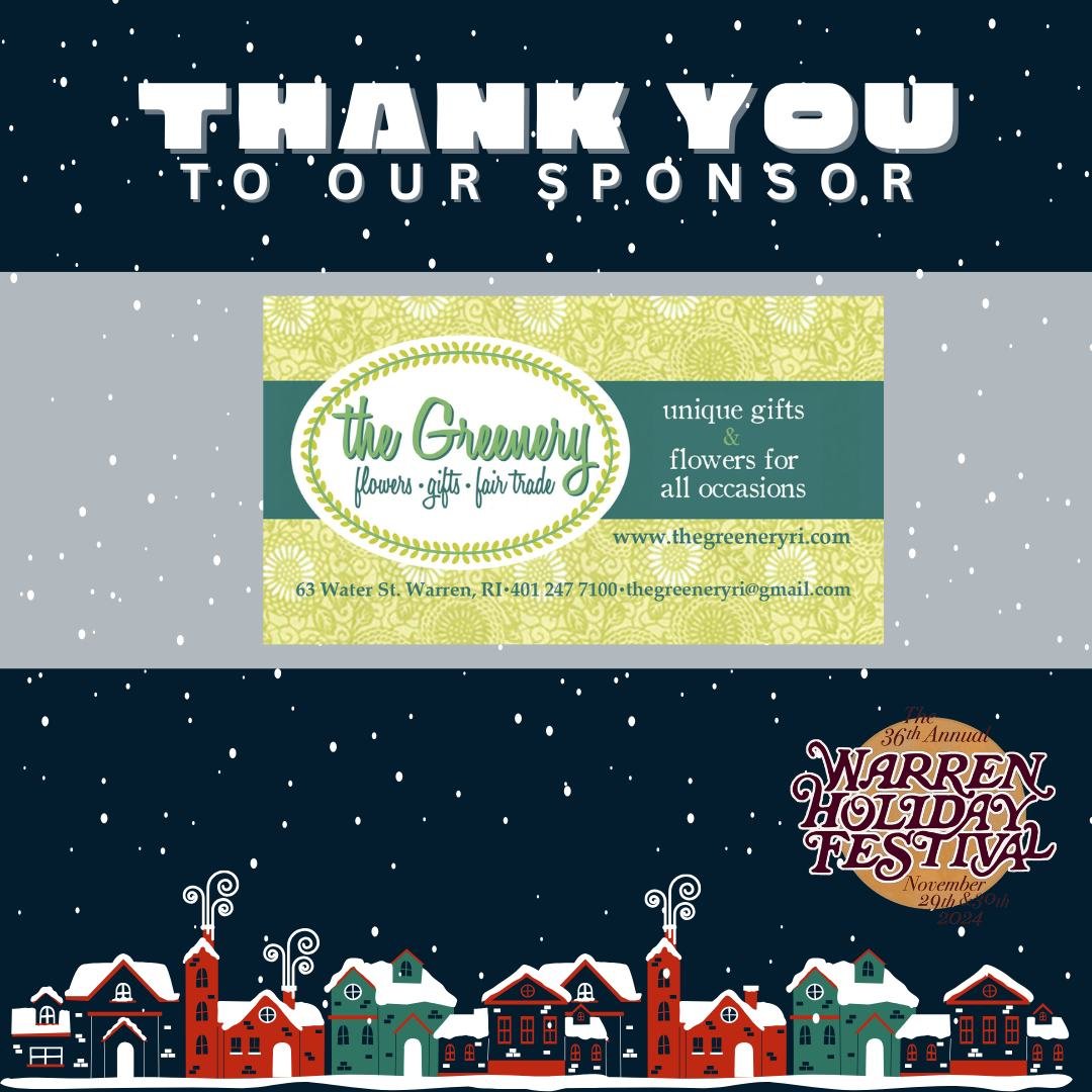 🌸 A big thank you to The Greenery for their generous sponsorship of this year&rsquo;s Warren Holiday Festival! 🎉

Located at 63 Water Street, The Greenery is your go-to destination for stunning, fresh flowers for any occasion. By choosing them, you