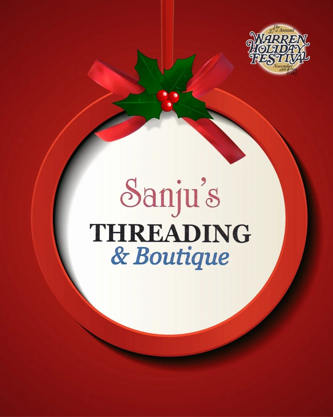 Thank You to Sanju&rsquo;s Threading &amp; Boutique for her sponsorship to this years Holiday Festival.

If you&rsquo;re looking for expert threading or beautiful henna artistry &mdash; look no further than Sanju&rsquo;s Threading &amp; Boutique. San