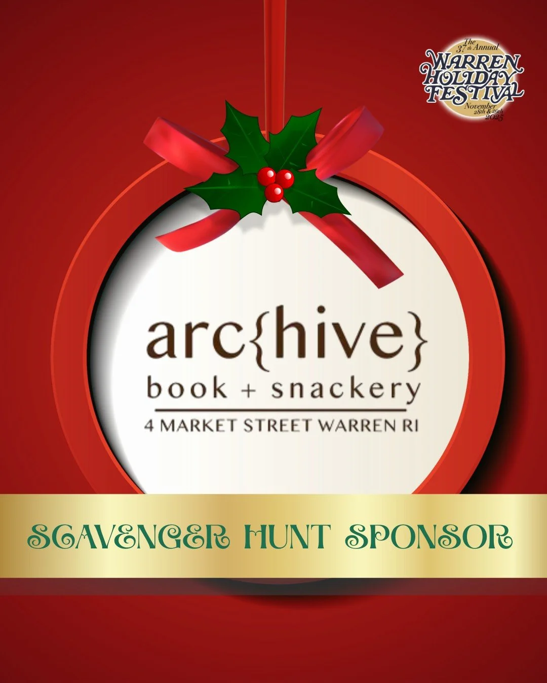 The Archive Book and Snackery is joining us this year as a Scavenger Hunt prize sponsor! 📚✨ They&rsquo;ll also be open after the tree lighting, serving snacks and libations&mdash;so stop in, say hello, and settle in with a good book, a bite, or a dr