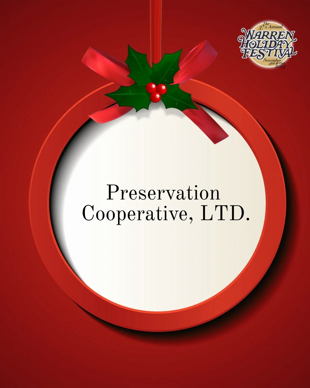 A heartfelt thank you to The Preservation Cooperative for sponsoring the Warren Holiday Festival again this year! We truly appreciate your continued commitment to our community.

Established in 1984, The Preservation Cooperative&mdash;led by Presiden