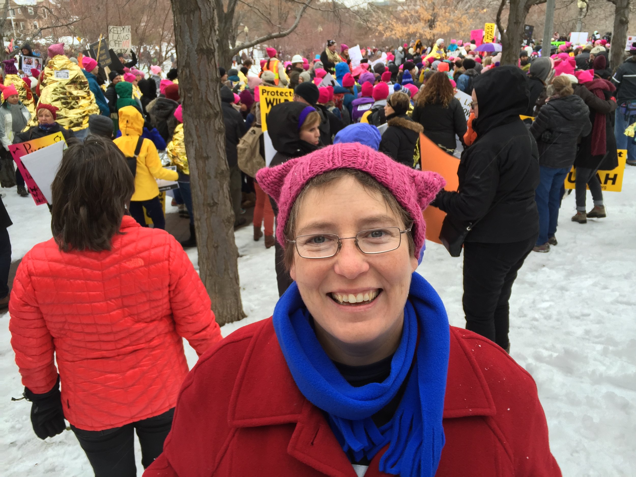 Stacy Palen at a women's march in Salt Lake City (January 23, 2017) Photo by Andrea Smardon