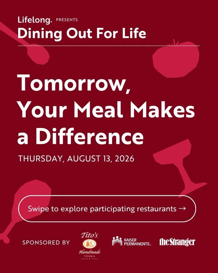 Tomorrow is the big day - Dine Out. Do Good. 

Thank you to all of our amazing restaurant partners participating in Dining Out For Life. We look forward to seeing our community come together to eat local and support Lifelong! 

#DiningOutForLife #Lif