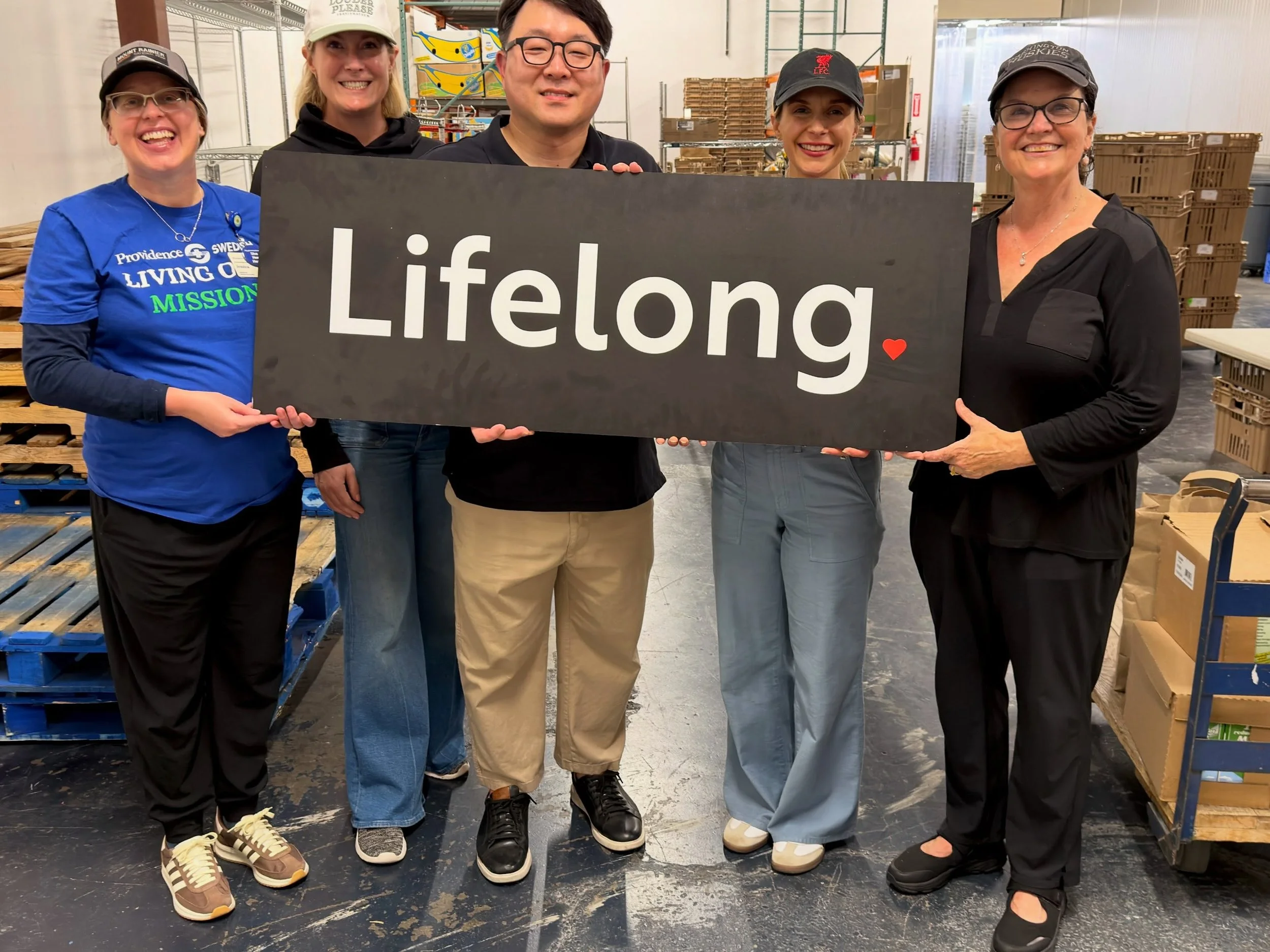 A major thank you to this great group of volunteers from Providence Swedish (@providenceswedish)! They recently&nbsp; joined us in the kitchen to prep over 180 lbs of ingredients for our delicious chili meals, helping Lifelong provide healthy, home-c