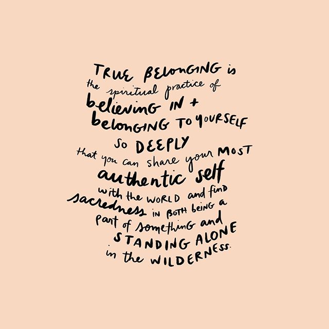 -Braving the Wilderness, Bren&eacute; Brown
.
Reading this book right now and these words have resonated powerfully in my current season. However breathtaking the wilderness can be, belonging to myself is deeply steadying and life-giving 🌟
.
Bren&ea