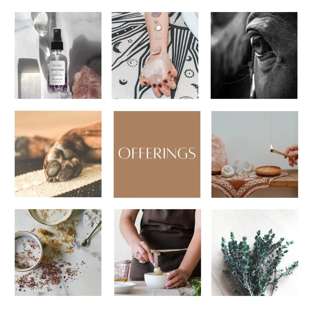 images of all the items that can be used with a Kore Herbals Gift Card