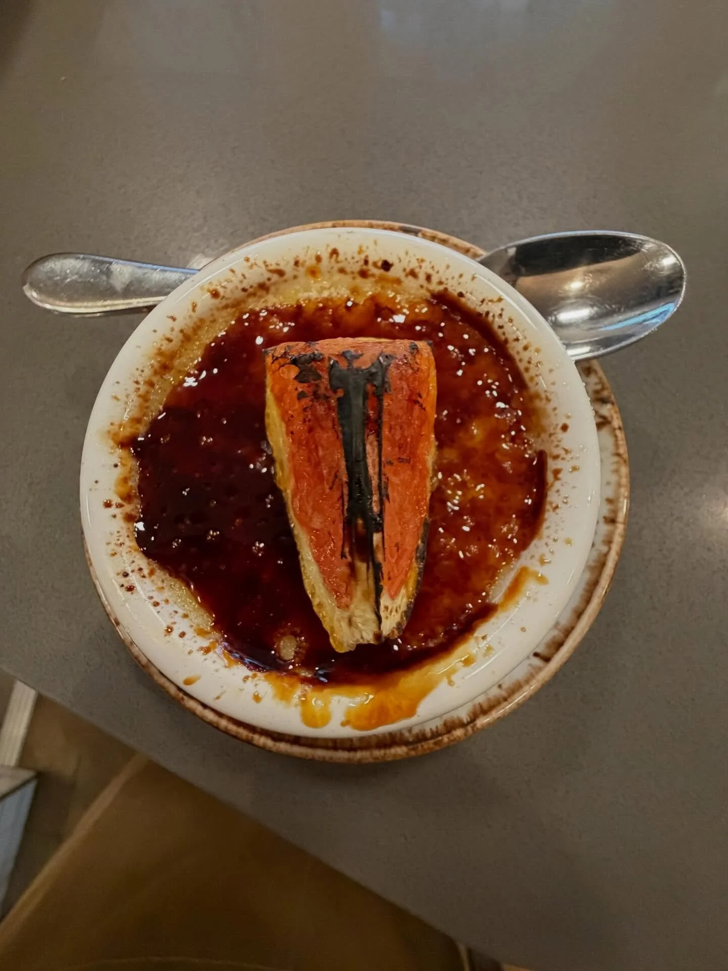 Silky, rich, and finished with that perfect caramelized top.
A classic done with love &mdash; come share something sweet with us 💛

#PersimmonGoods #JuliYJuansKitchen #FortCollins #TapasBar #CommunityLove