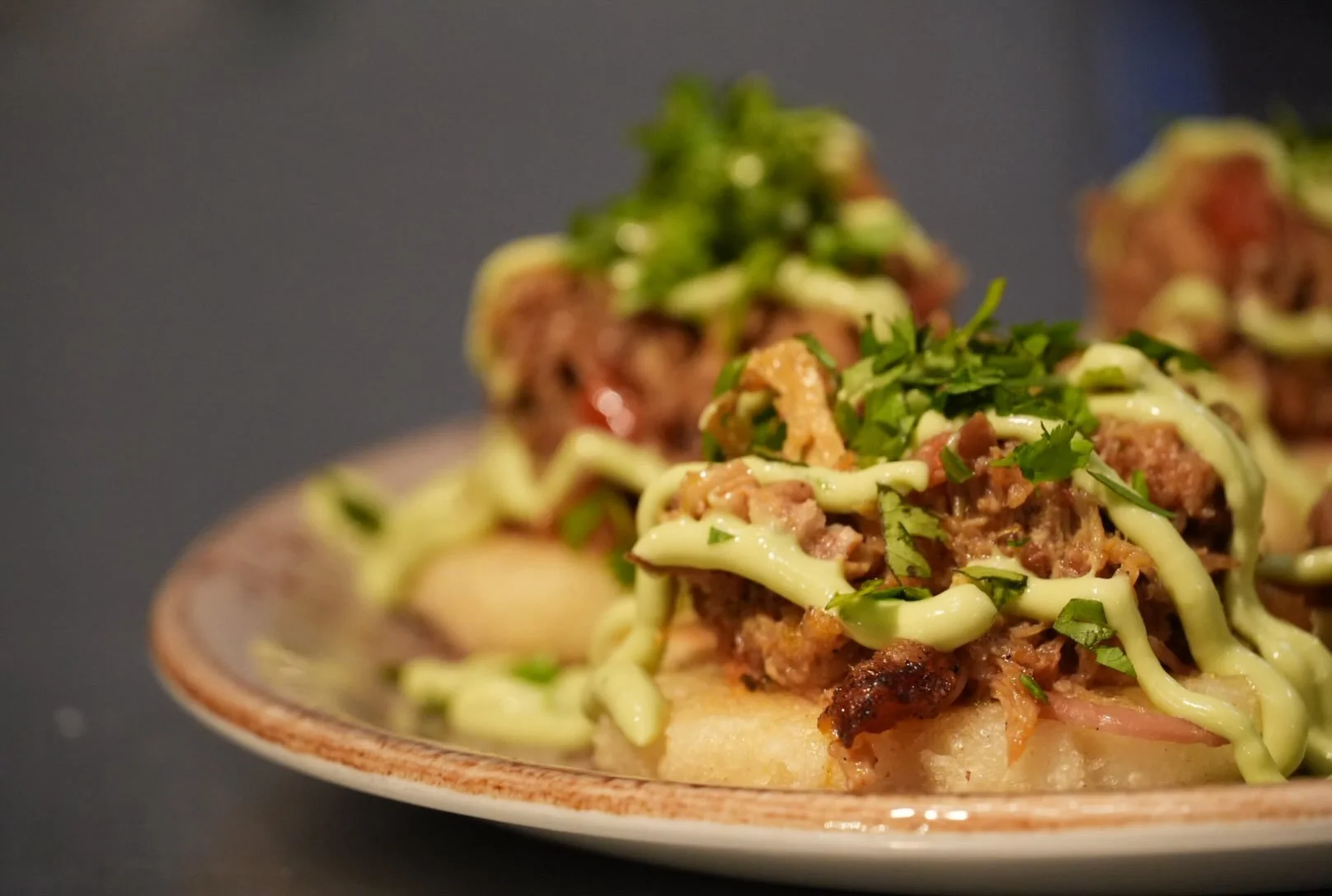 Juli&rsquo;s Colombia on a plate. 🇨🇴

braised pork shoulder. savory hogao. avocado, cilantro, serrano sauce. all of it sitting on four crispy corn arepas.

you just have to come try it. some things can&rsquo;t be explained &mdash; only tasted.

Wed