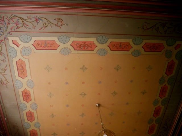 Handpainted ceiling in master bedroom