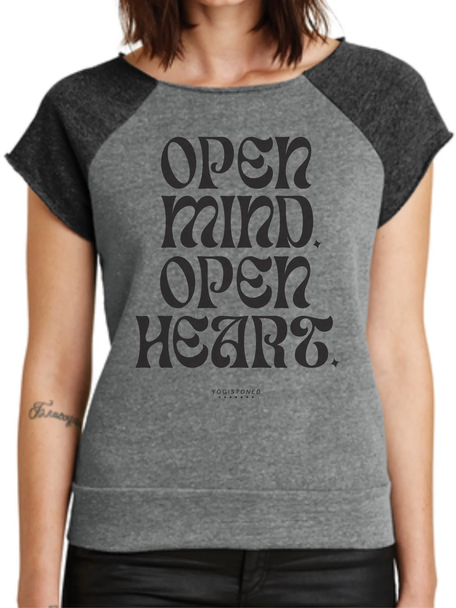 Open Mind Open Heart Short Sleeve Pullover Sweatshirt