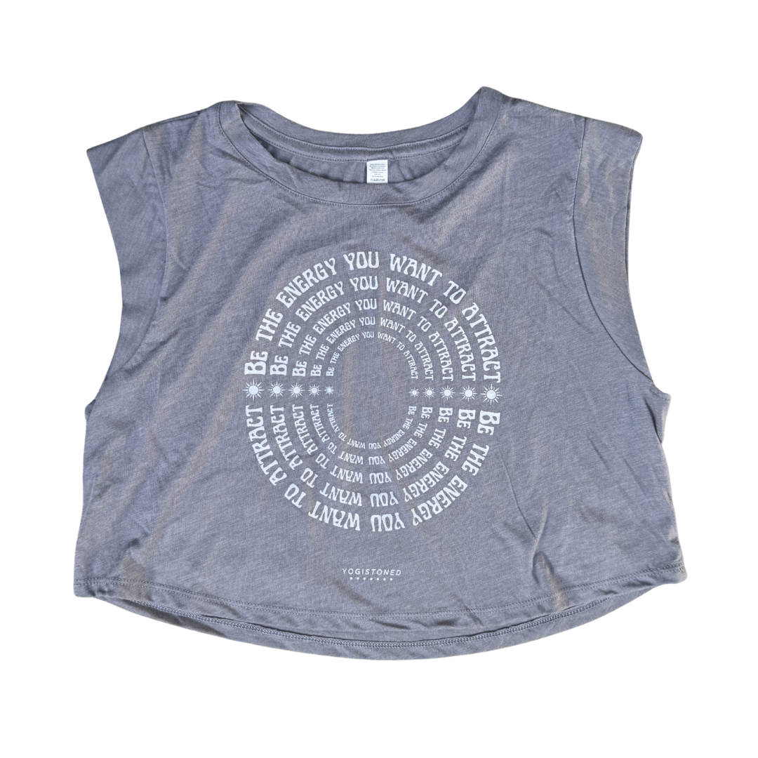 BE THE ENERGY CROPPED MUSCLE TANK W/CAPPED SLEEVE