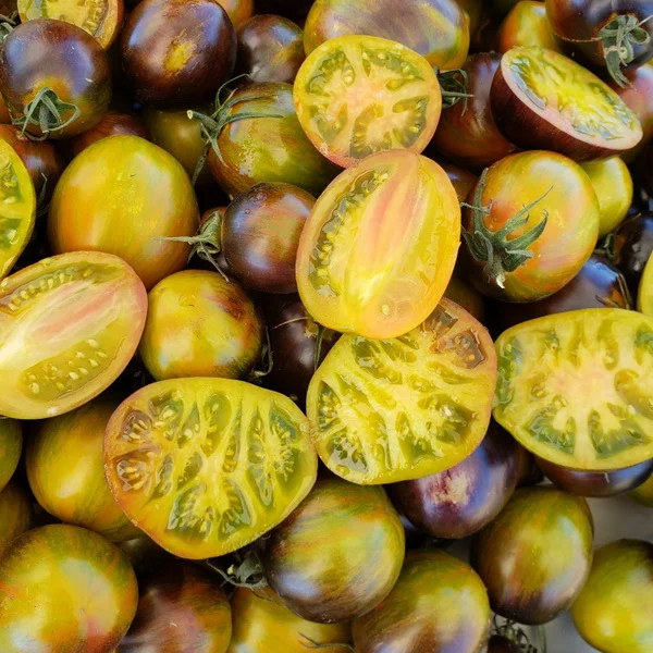 This inviting-looking tomato is Atomic Fusion, which we purchased from Wild Boar Farms.