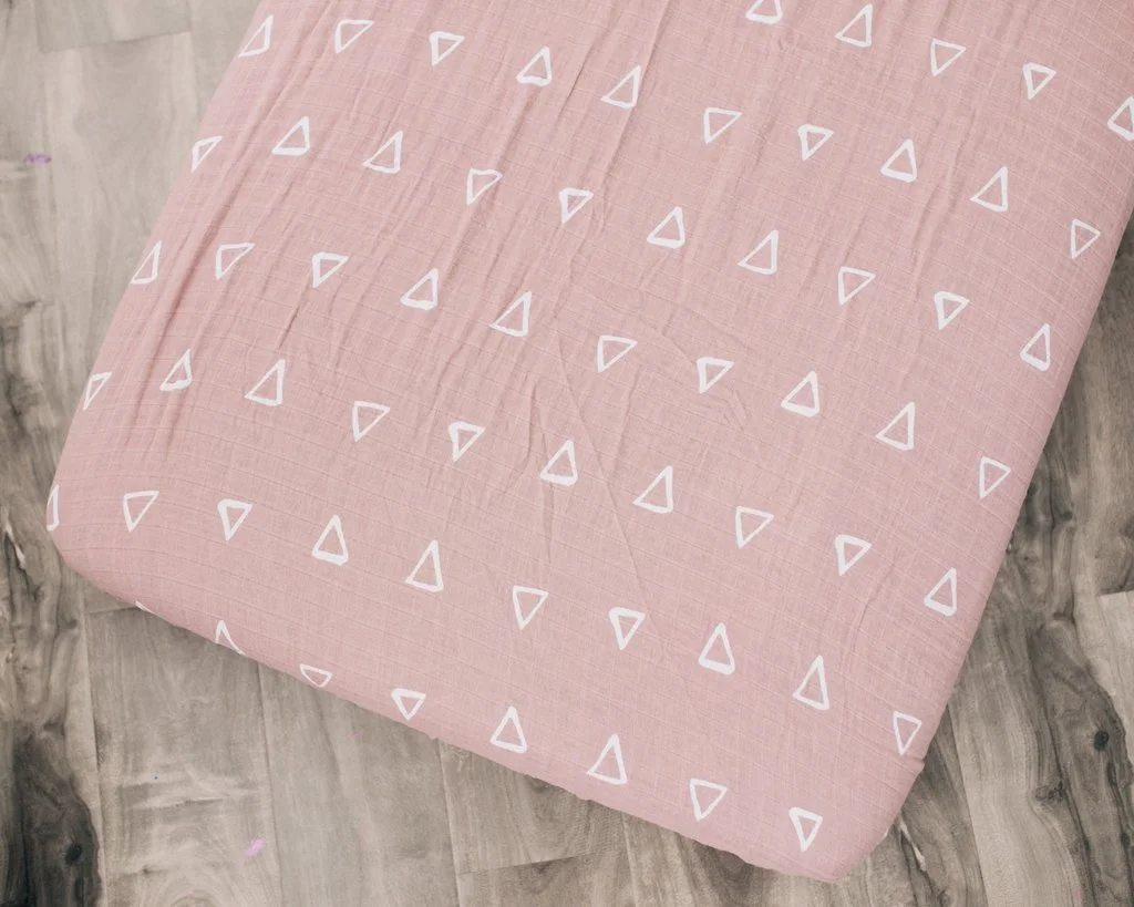 mauve crib sheet