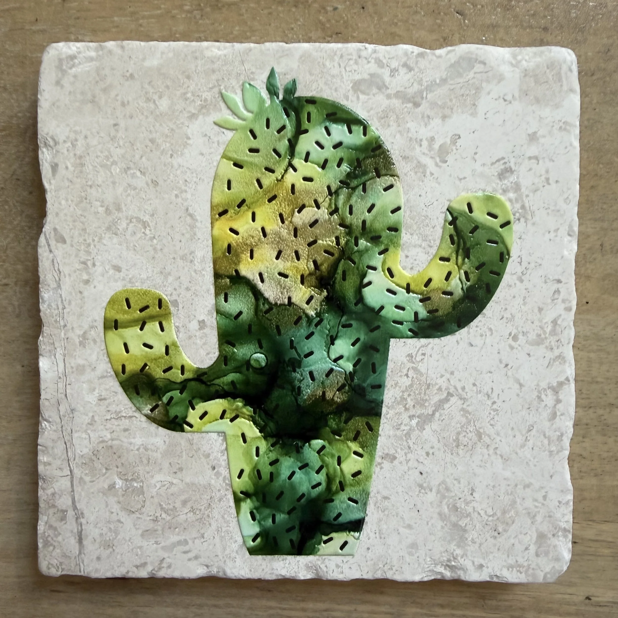 Textured Cactus Drink Coaster