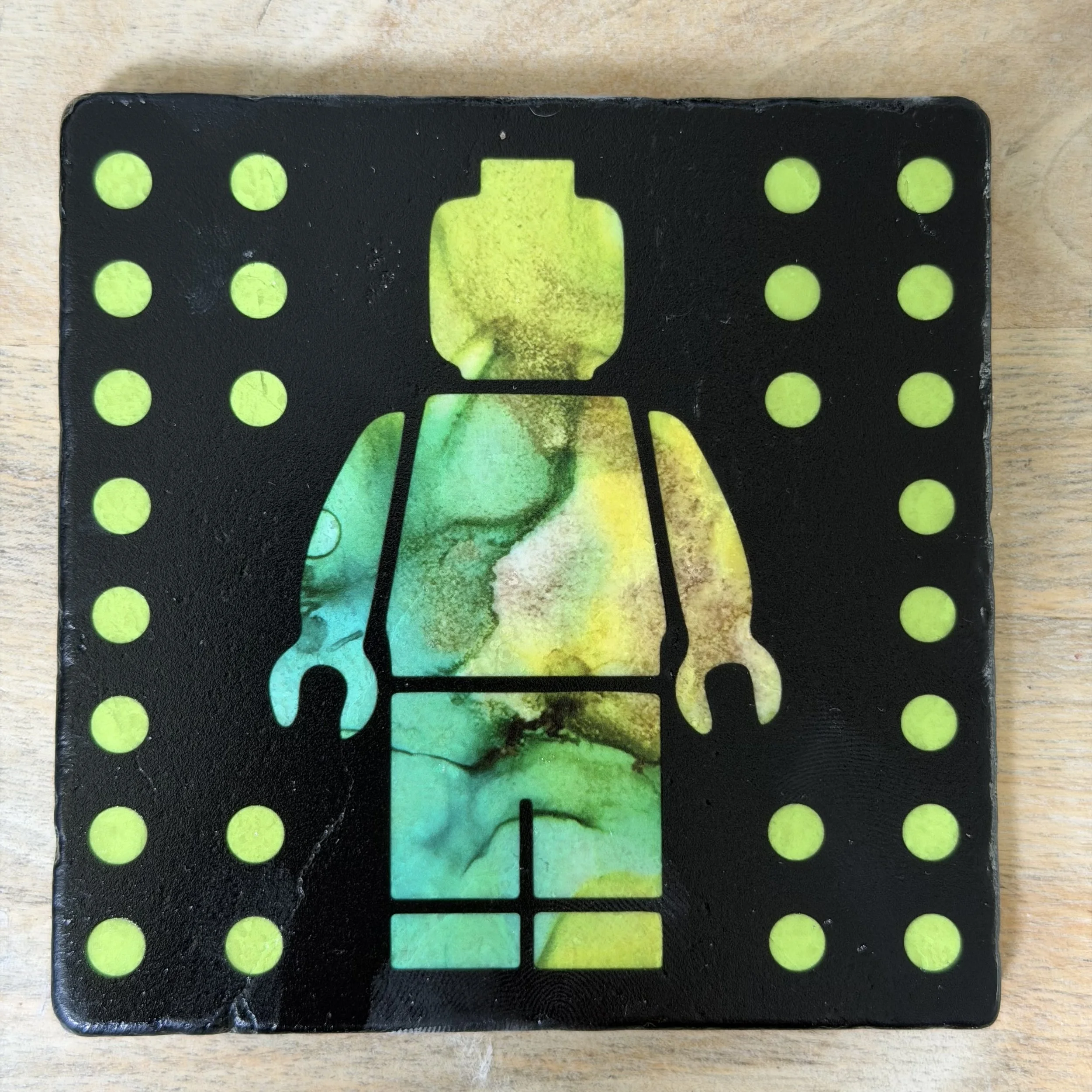 Vibrant Mini Figurine Marble Coaster