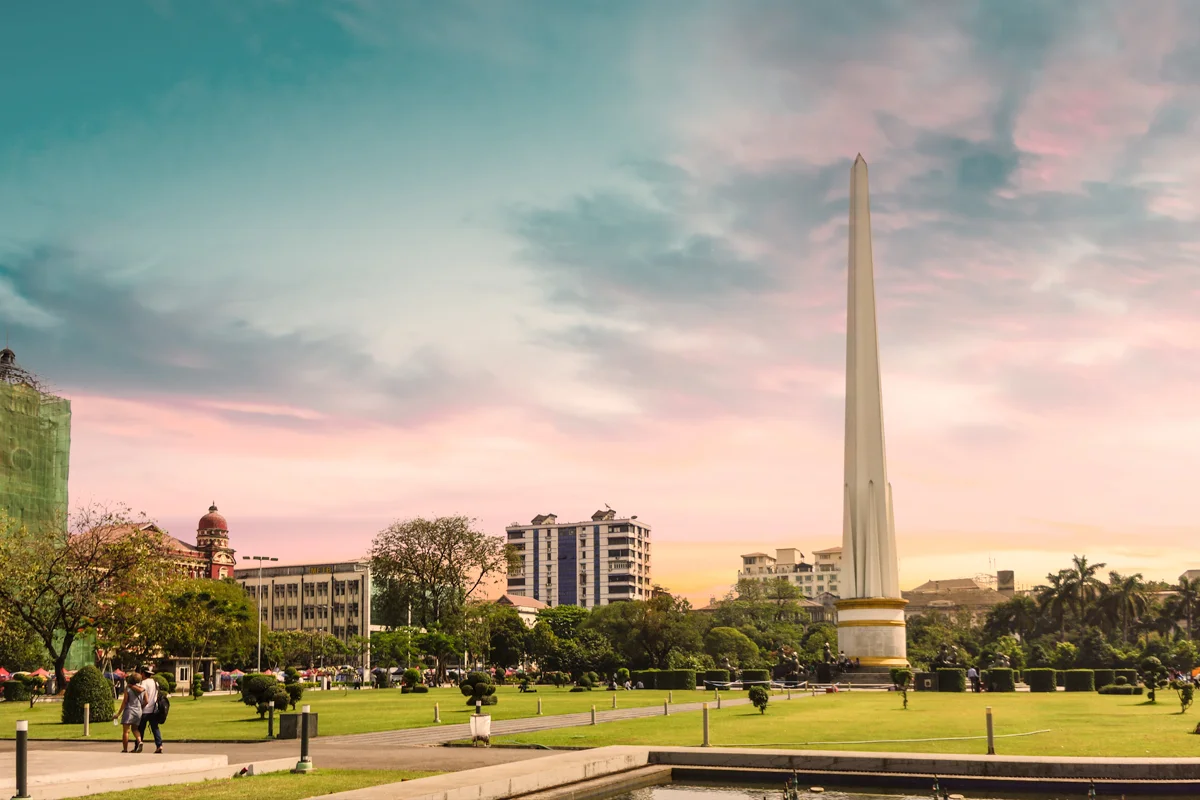 The Independence Monument along Sule Road