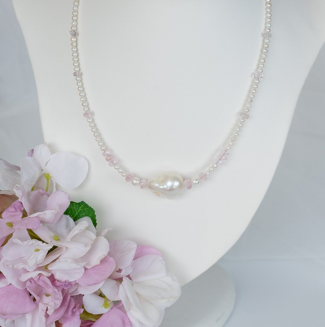 Petite Pearls and Morganite