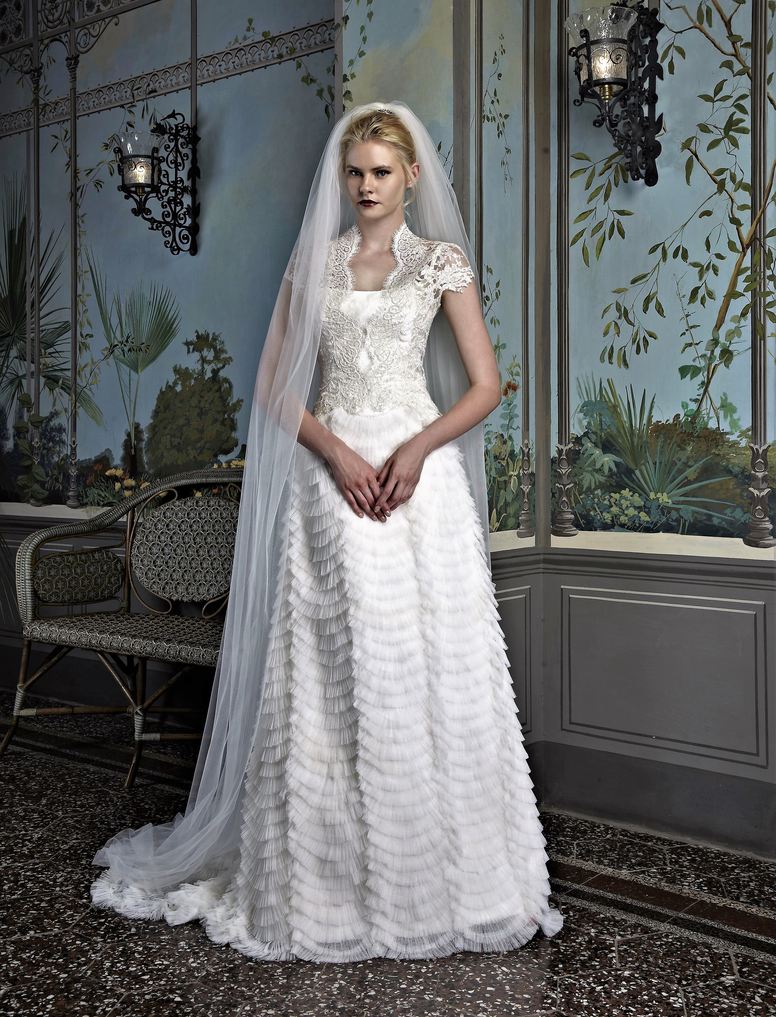 pojero bridal lace with handmade embroidery 