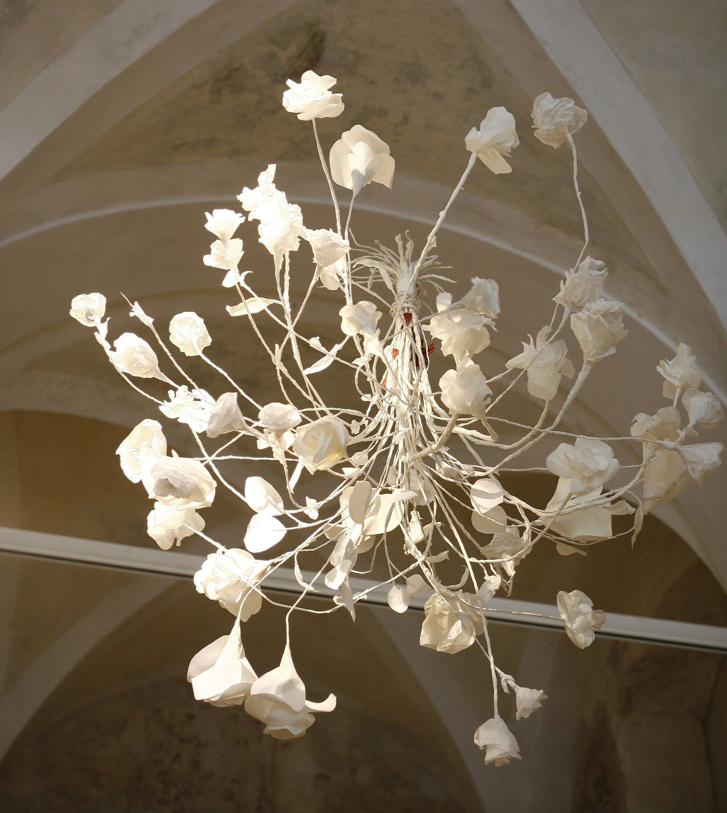 an amazing chandelier all made in paper