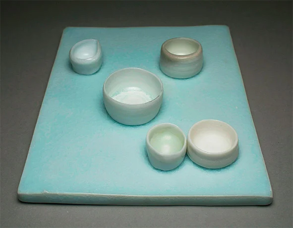 <i>of a moon garden: december II</i>, porcelain, h. 2" x w. 7" d. 9", 2006