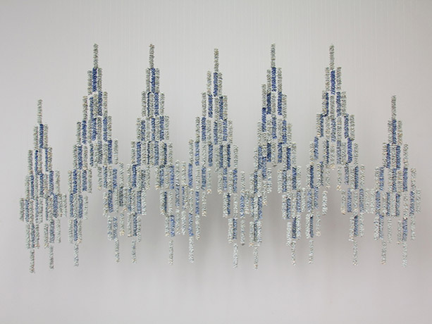 <i>Blue Mountain</i>, porcelain, mono filament, h. 3' x w. 4' x d. 1/2", 2012