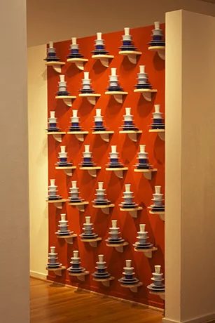 <i>Thresholds/Blue Mountain (2nd version)</i>, porcelain, wheel-thrown & trimmed, dimension variable, 2013