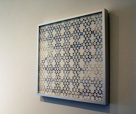<i>Traces: In Search of Streams and Mountains</i>, paper, foam tape, h. 15" x w. 15", 2010