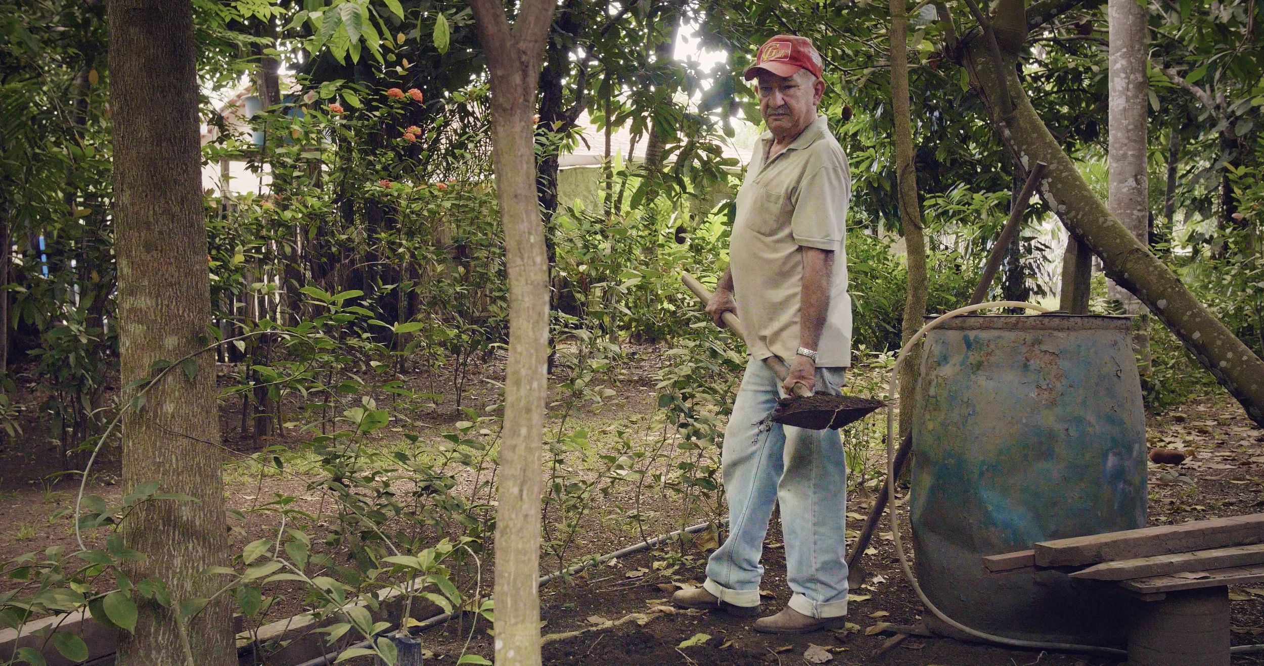 João Do Nascimento Rocha in his garden. 