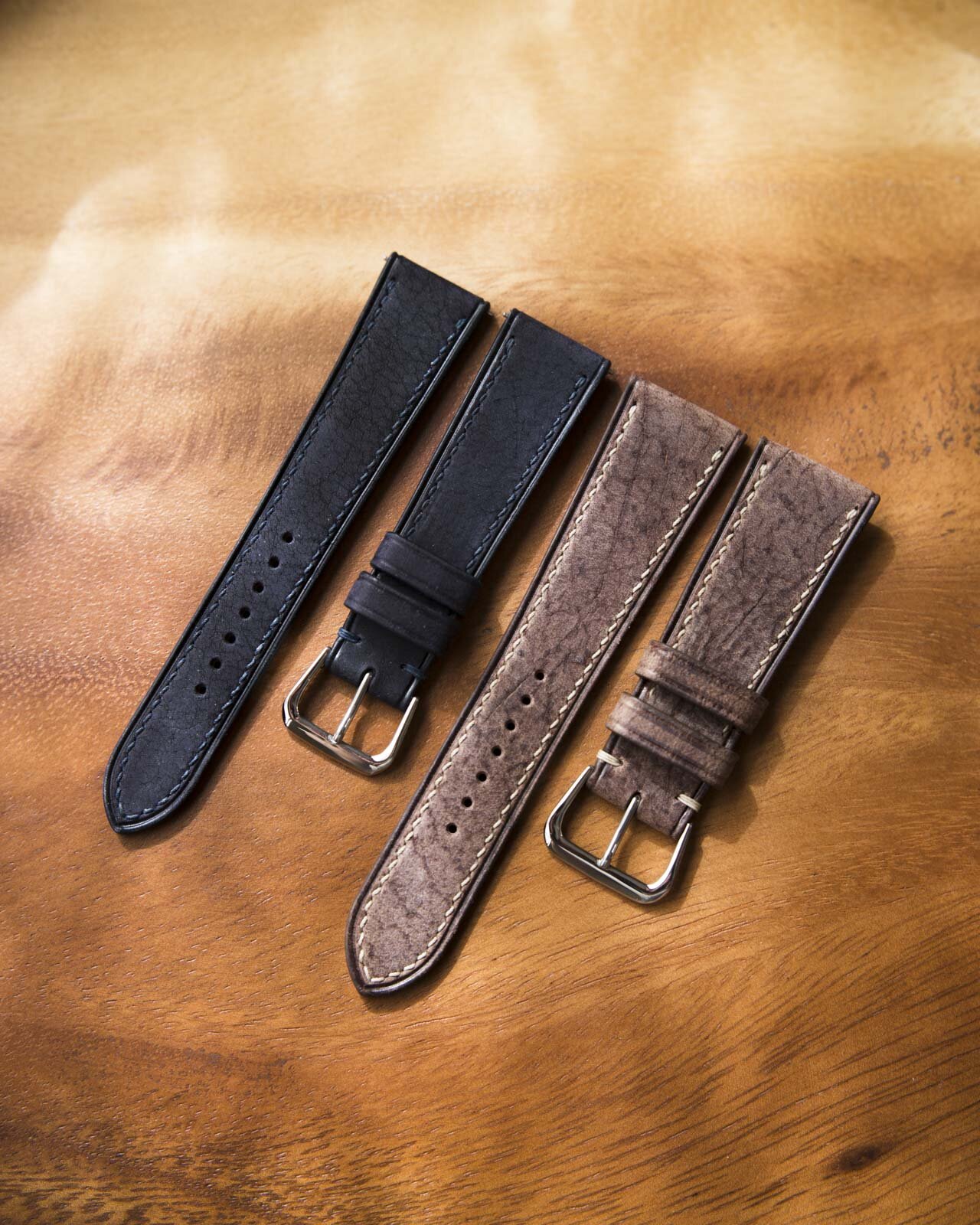 Black Leather Watch Strap 