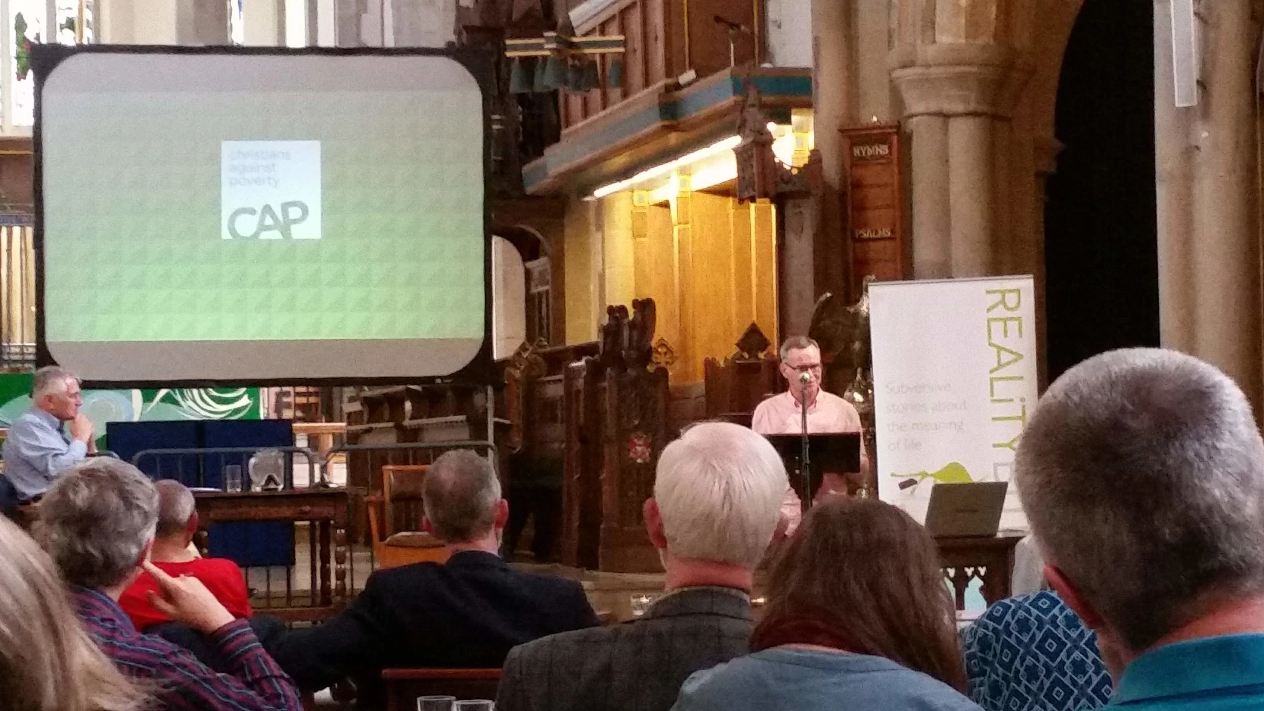 The Faith in Business conference at Bradford Cathedral, Saturday 14th October. John Kirkby, founder of Christians Against Poverty, (CAP) featured in the photo above