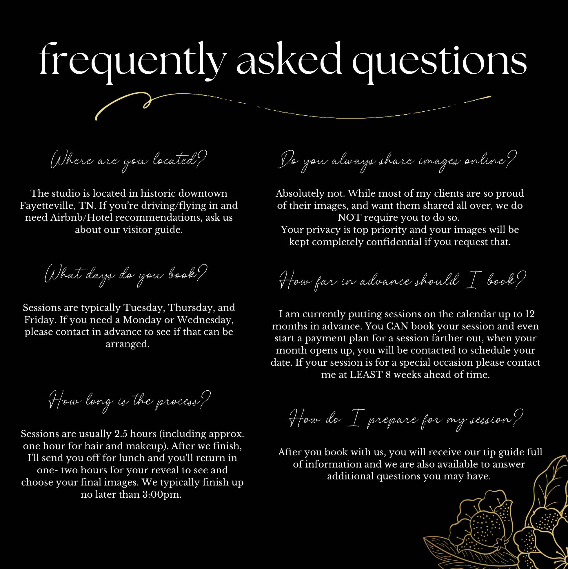 boudoir session questions