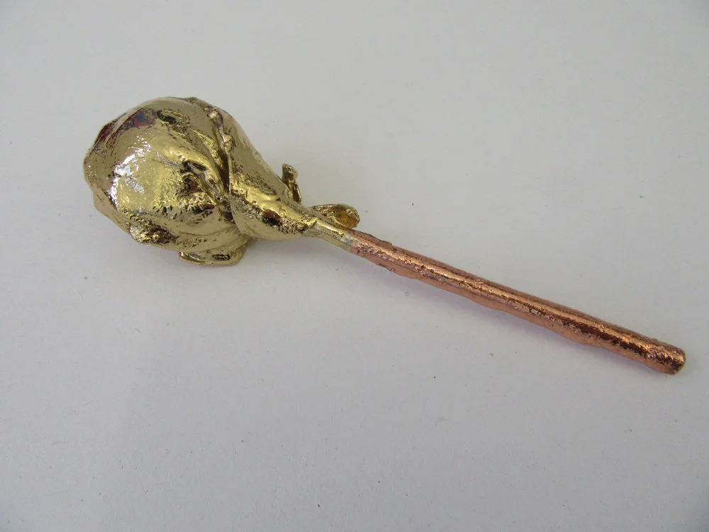 Lollipop, 2017, cast resin gold and copper electroplating, 6” x 1.25 x 1”