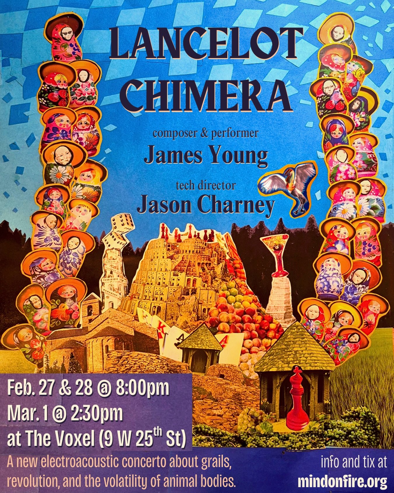 LANCELOT CHIMERA comes to the Voxel on Feb. 27 - Mar. 1!  Composed and performed by (executive director) James David Young. Tech directed by (co-founder) Jason Charney.

Lancelot Chimera is an electroacoustic concerto for amplified bassoon and tape a