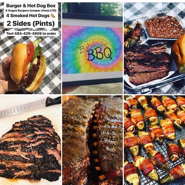Happy Friday People 
Text 484-429-4806 to order 
Brisket, Ribs, Pork, Burgers 
Platters, Pounds, Sandwiches, Sides