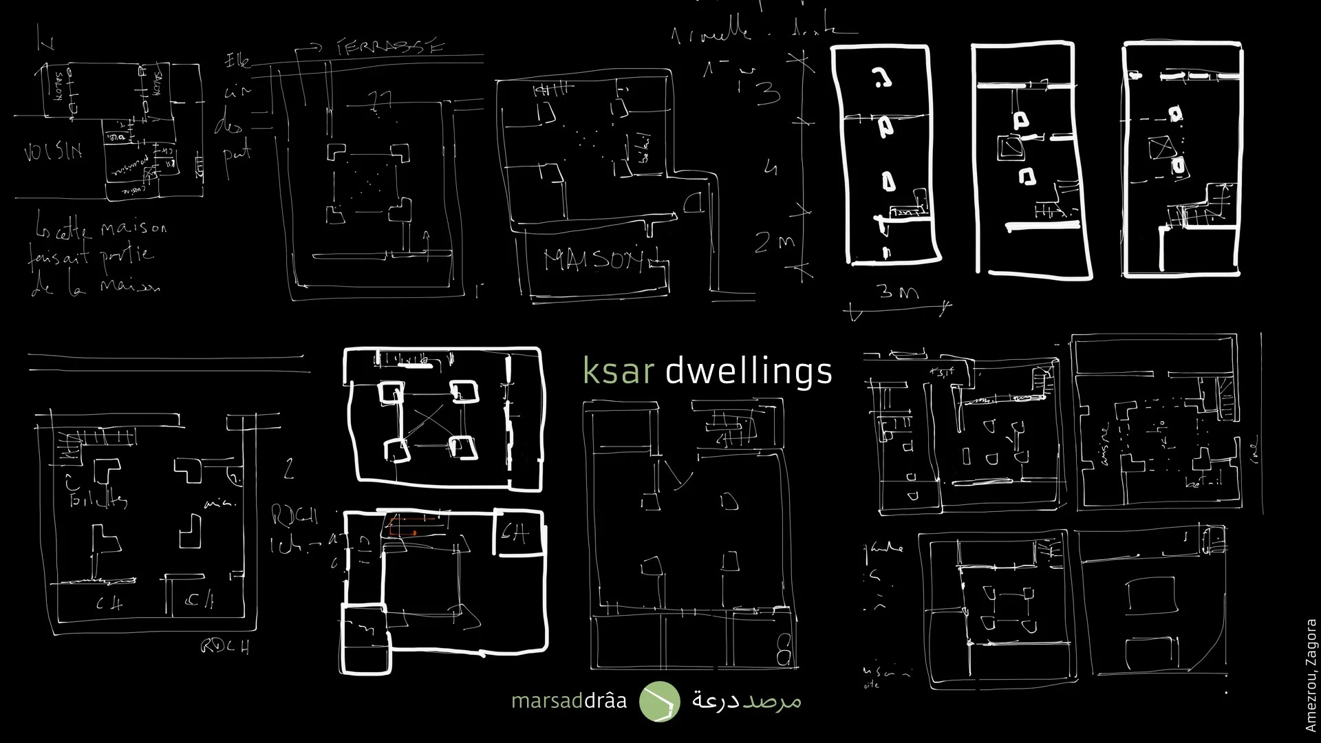 The evolution of the ksar in Amezrou, let us studying how people lived in the past and how they live now, getting lots of data about what it works, and therefore what could be considered for the new dwellings in the desert regions.