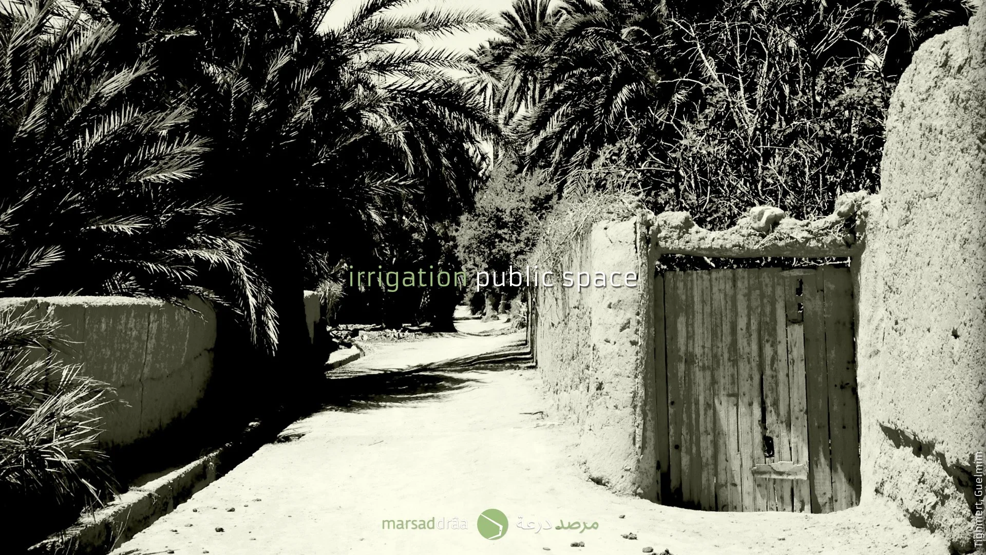 But this hydraulic engineer structure also conditions the economy, the social organisation (with a complex watering schedule) and the public spaces of the oasis.
