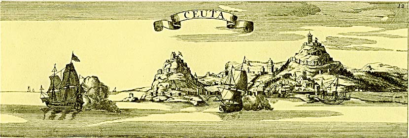 Ceuta en un grabado alemán de Georg Christoph Kilian del siglo XVIII.