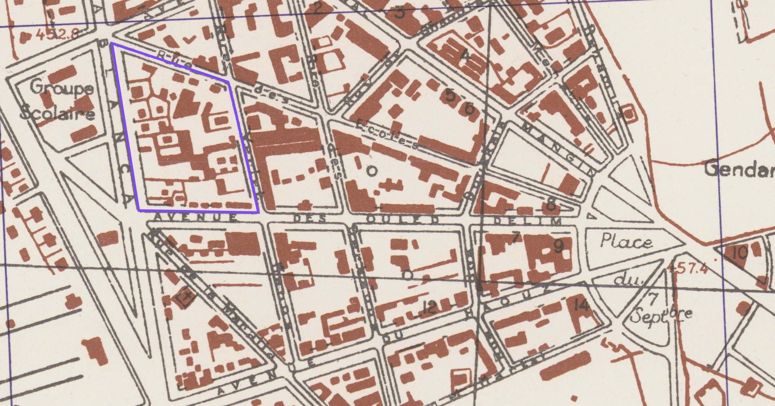 detail of the Plan of Marrakech 1935 (Army Map Service)