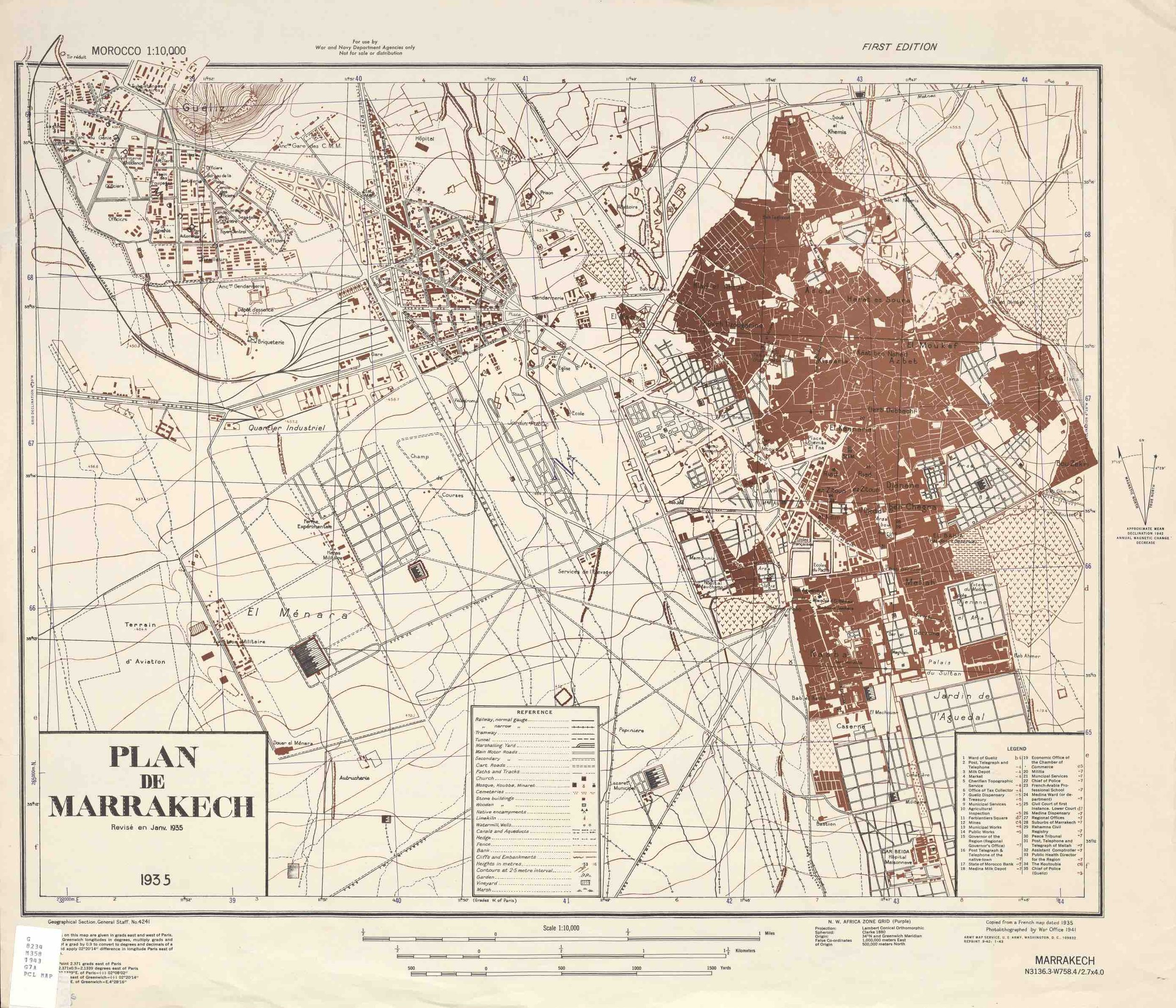 Map of Marrakesh 1935 (Army Map Service)