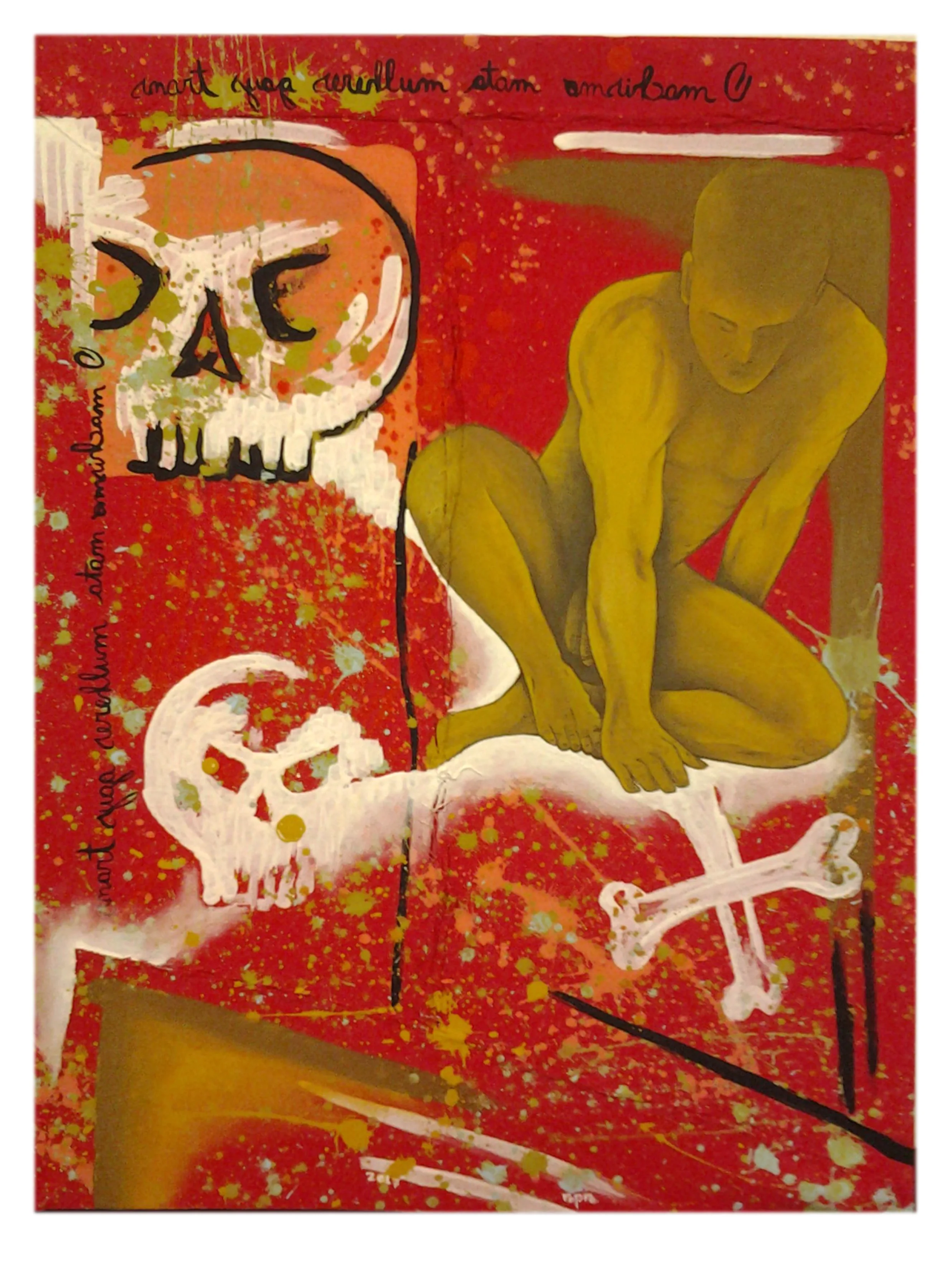 Ropre, No armário, 2017, pintura acrílica s algodão cru costurado s chapa MDF 0,6, 46x34 cm