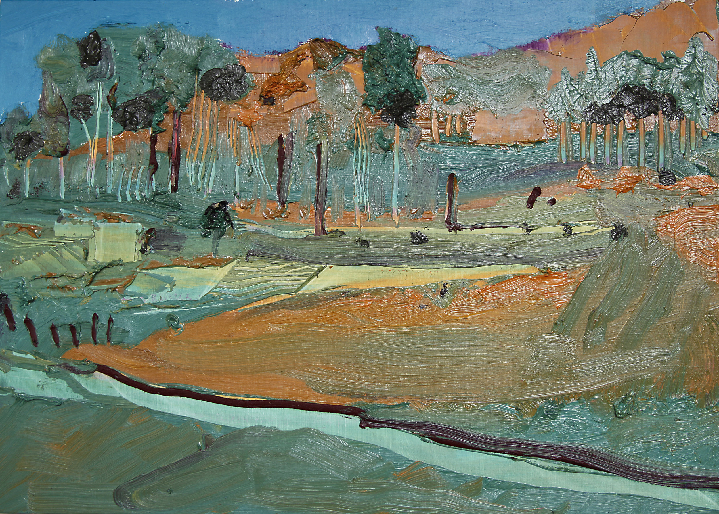 Gilvan Nunes, Km166 Landscape, 2015, óleo sobre tela, 50 x 70cm 