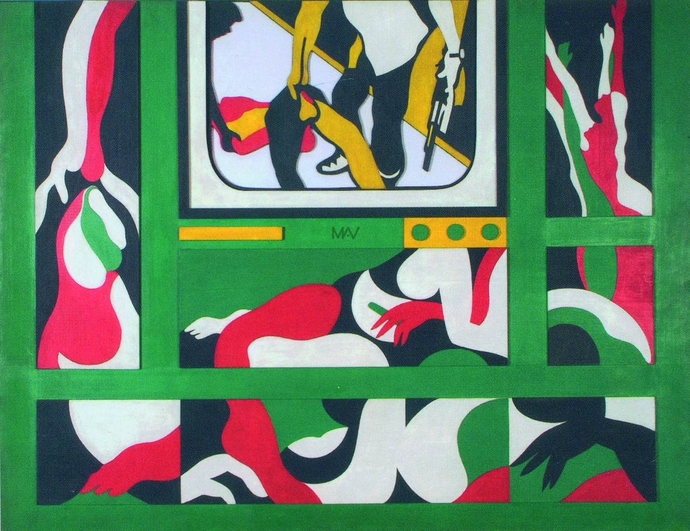 Teresinha Soares, Morreu tantos homens e eu só, 1968, série Vietnã, técnica mista, 117x152,5 cm