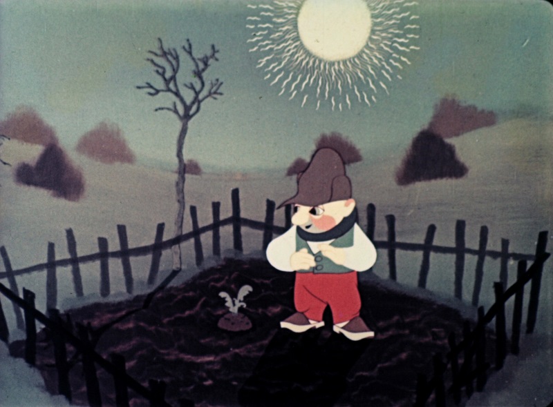 Em 1945, Trnka lançou “Vovô plantou uma beterraba” (Zasadil dědek řepu) com stop-motion