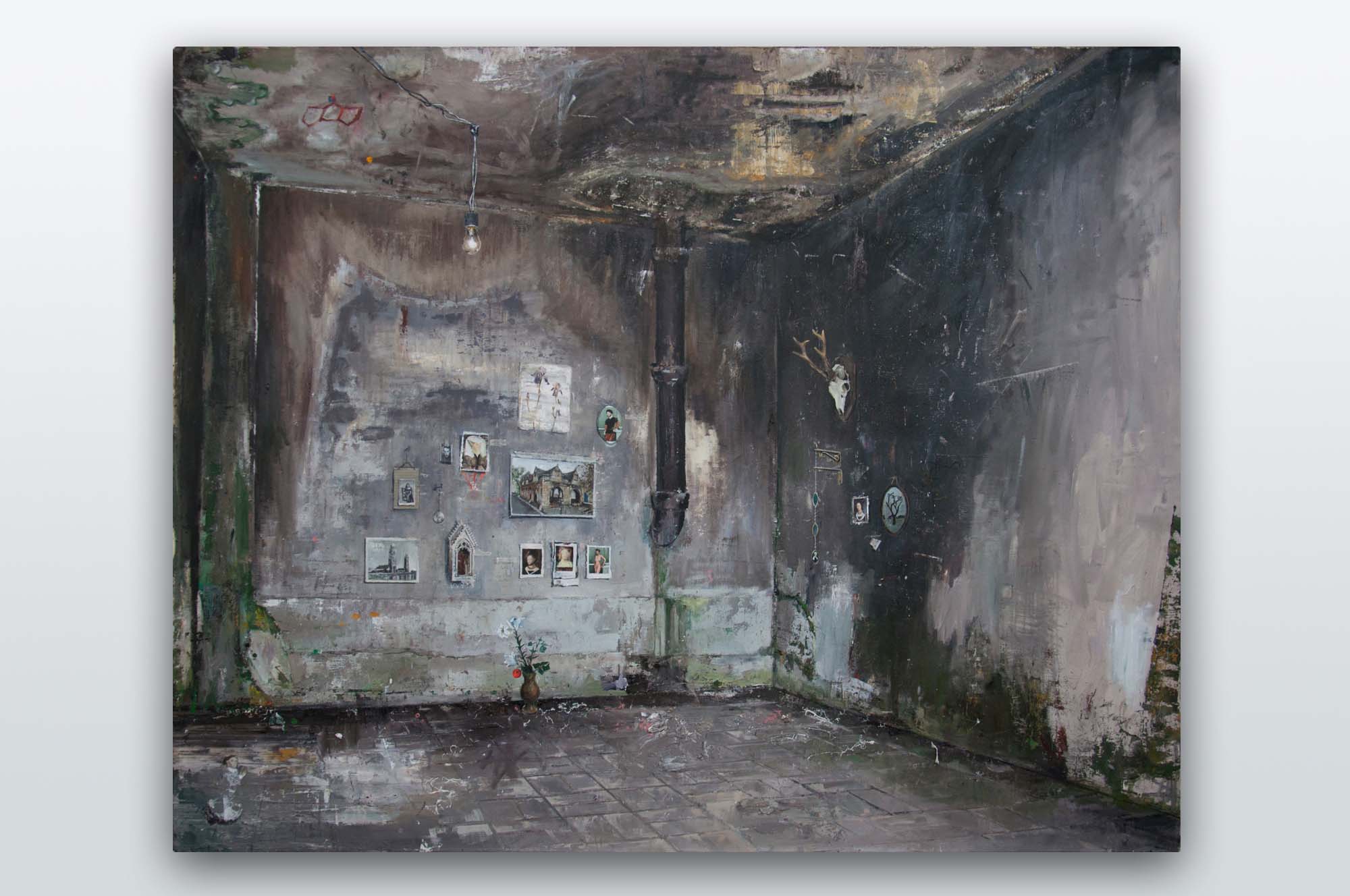 André Griffo, Teorias em espaço transitório, 2016, óleo sobre tela