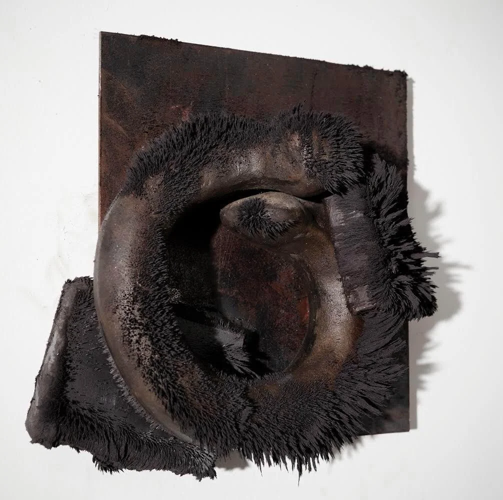 Tunga, "Les Bijoux de Mme. Sade", 1983, ferro, ímã e limalha de ferro, 25 x 24,5 x 12 cm