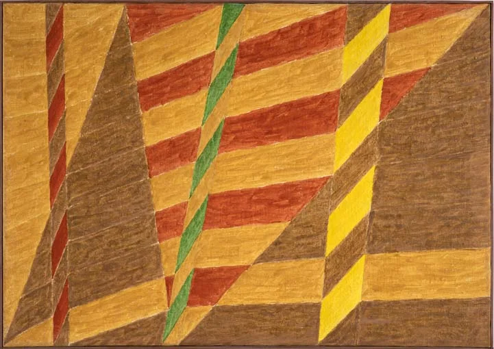Alfredo Volpi, Faixas e Mastros, 1960-70, têmpera sobre tela, 60.5 x 85.4 cm