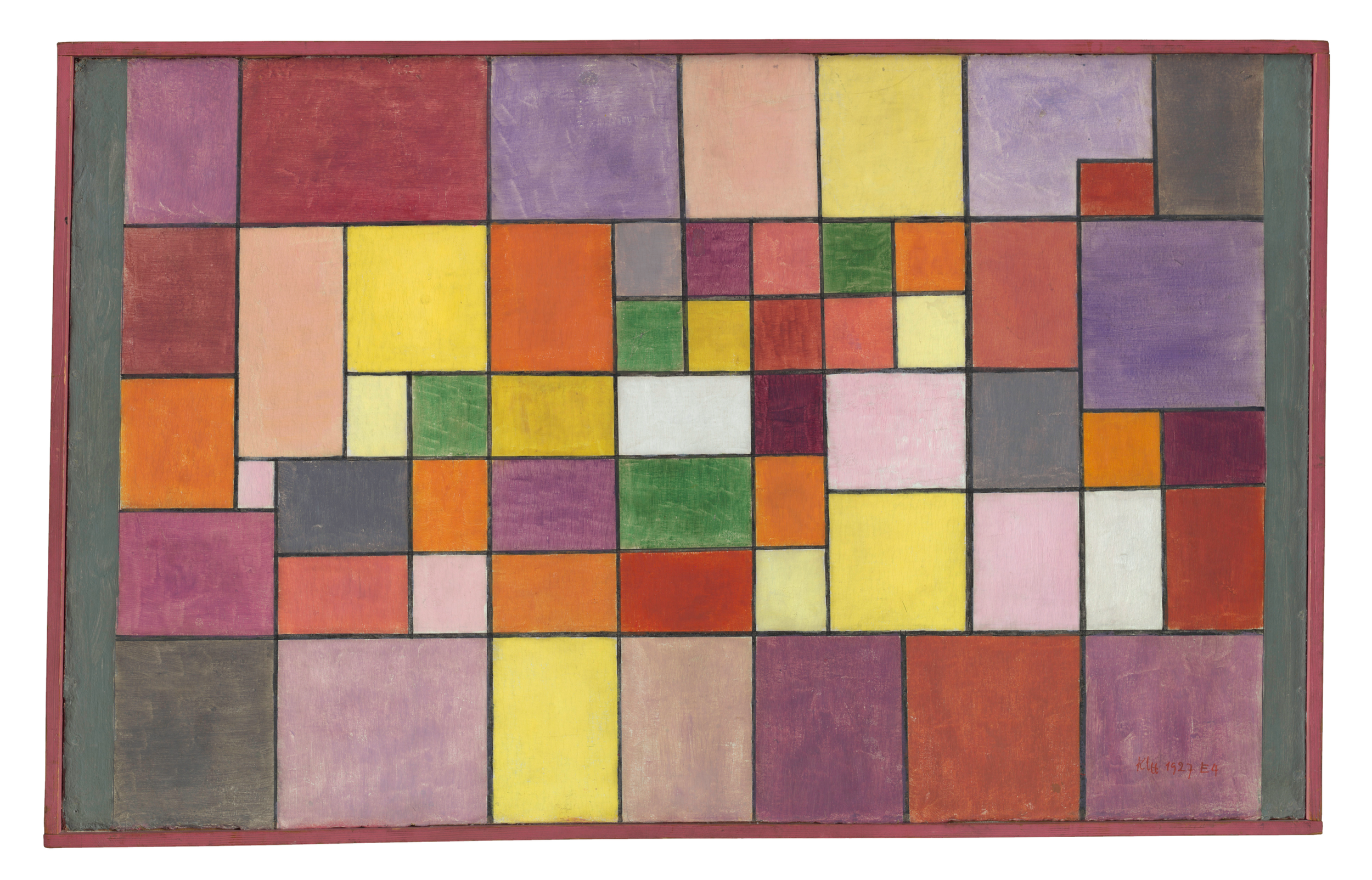 Paul Klee, Harmonie der nördlichen Flora, 1927, 144 - Harmony of the Northern Flora/Harmonia da flora setentrional - oil on primed cardboard on plywood; original frame /óleo sobre cartão revestido sobre compensado; moldura original - 41x 66/66,5 cm - Zentrum Paul Klee, Berna, doação de Livia Klee