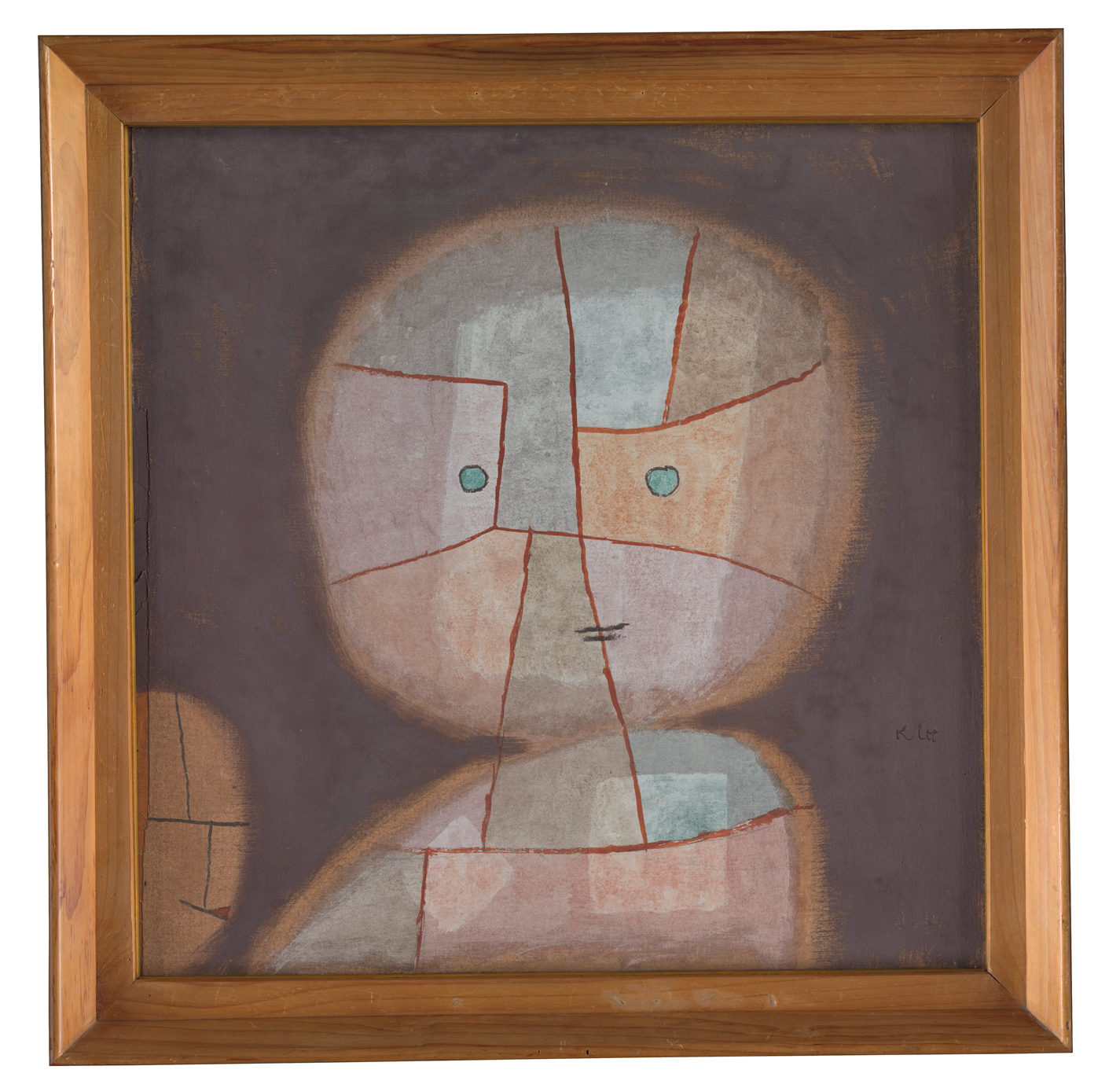 Paul Klee, Büste eines Kindes, 1933, 380 - Bust of a Child/Busto de uma criança - watercolour on cotton on plywood; original frame/aquarela sobre algodão sobre compensado; moldura original, 50,8 x 50,8 cm - Zentrum Paul Klee, Berna
