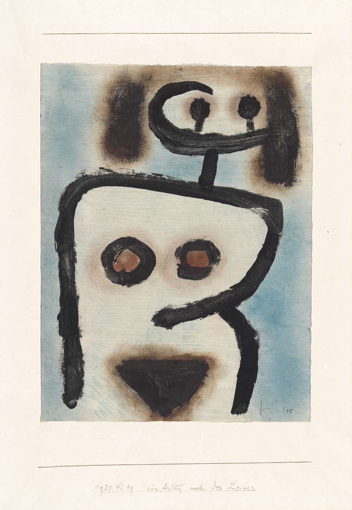Paul Klee, ein Antlitz auch des Leibes, 1939, 1119 - A Face of the Body, Too/Um rosto também do corpo -coloured paste and oil on paper on cardboard/cola colorida e óleo sobre papel sobre cartão, 31 x 23,5 cm - Zentrum Paul Klee, Berna, doação de Livia Klee