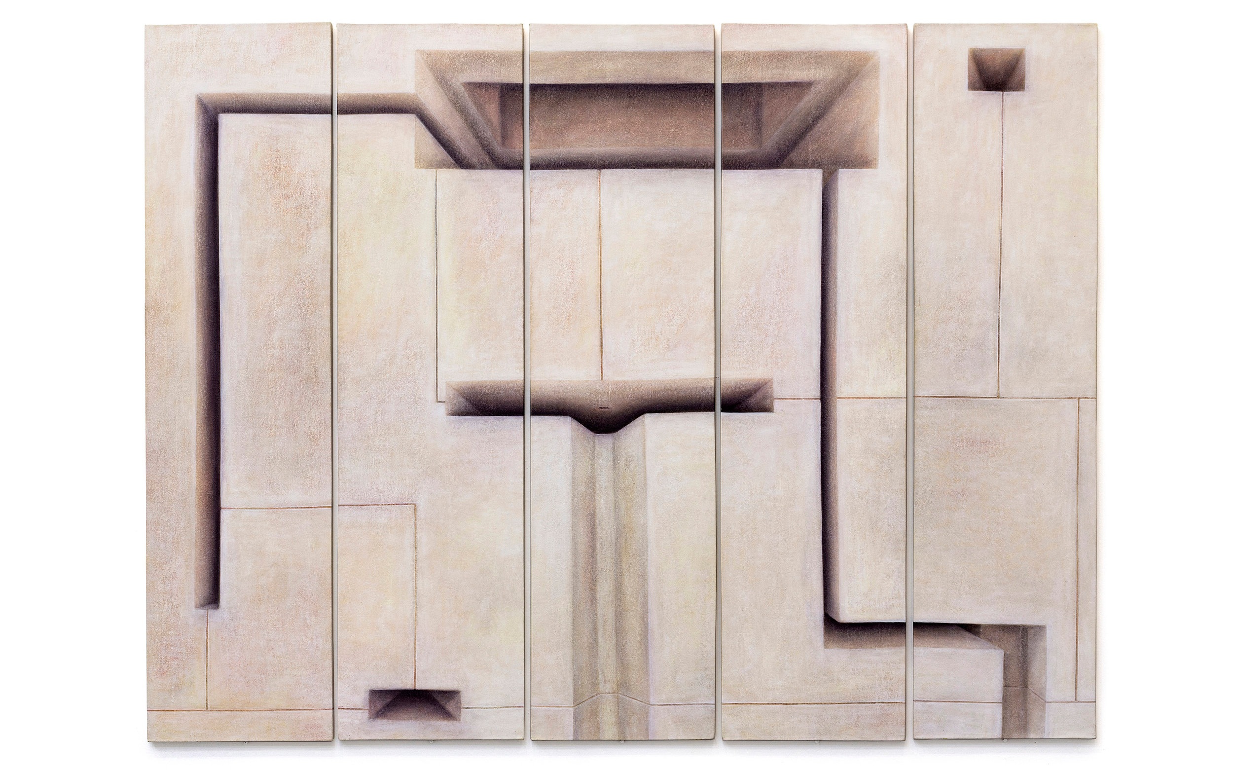 Adriana Maciel, Sem título-políptico de 5 partes, 2006, 5 x (200x 50 cm)