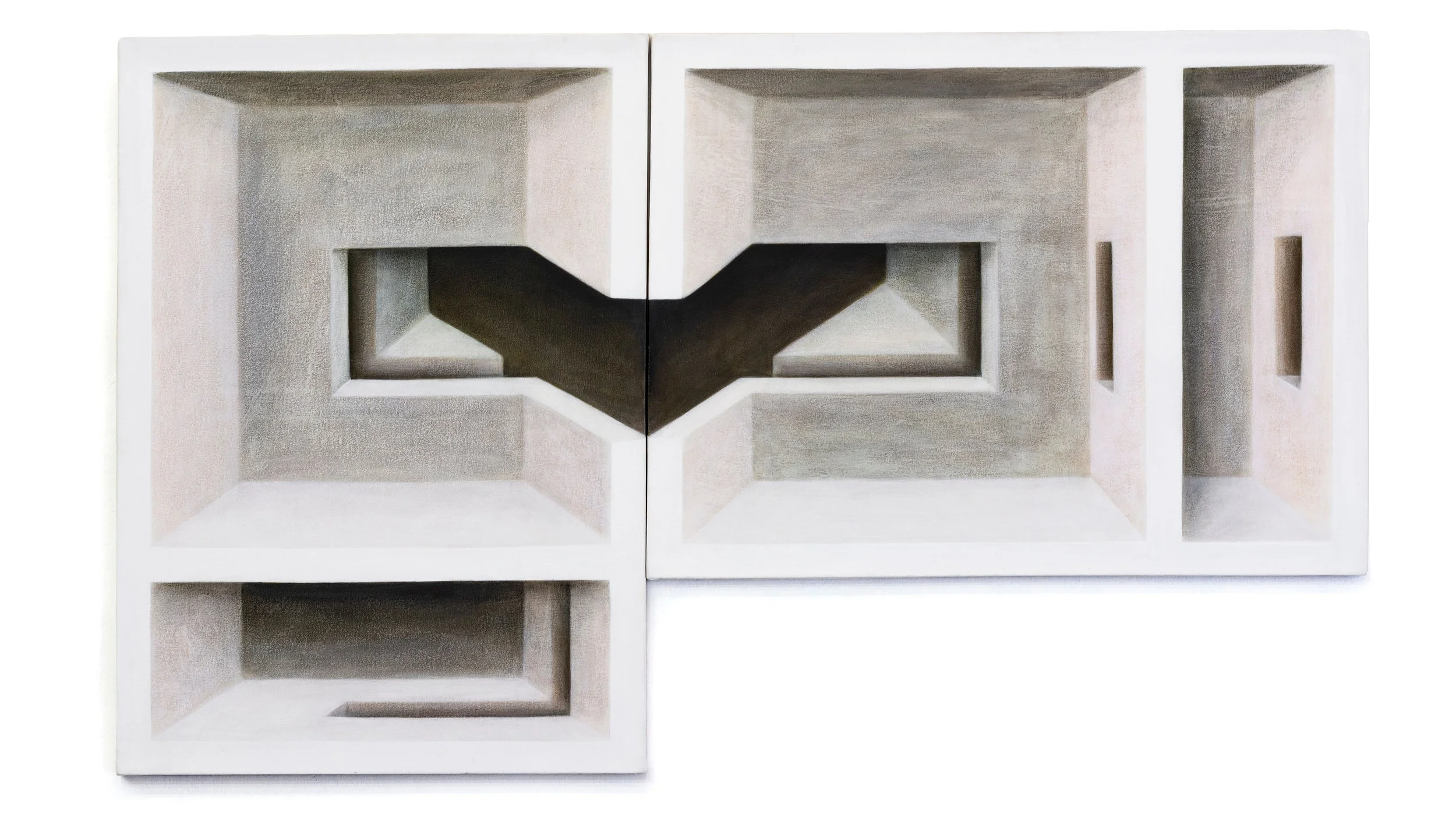 Adriana Maciel, Sem título, díptico, 2010-2011, acrílica sobre tela, 1 x (100 x 76 cm) , 1 x (78x103 cm)